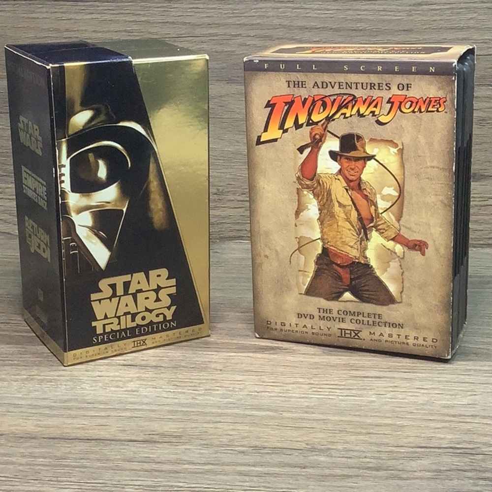 STAR WARS TRILOGY SPECIAL EDITION 1997 VHS and indiana jones dvds